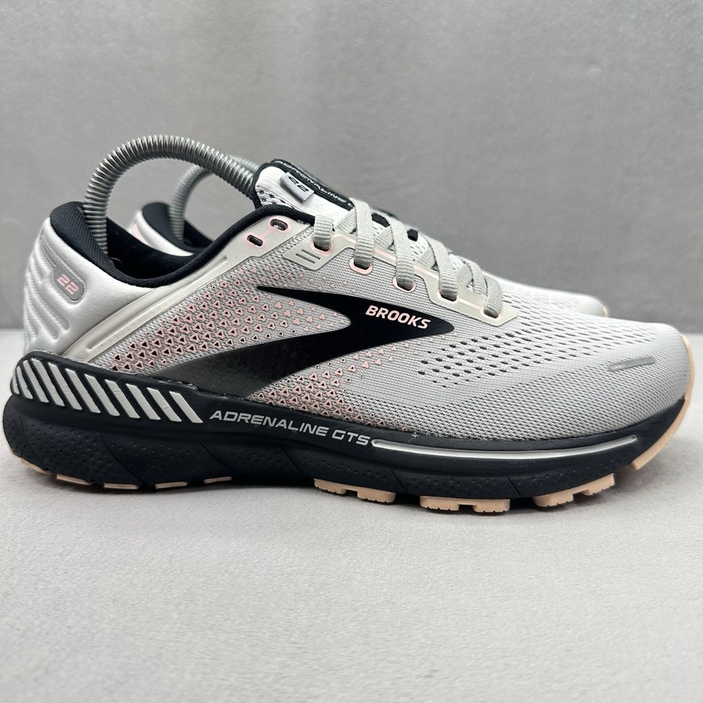 Womens Size 9.5 (B) Brooks Adrenaline GTS 22 Shoes Gray / Black Running Sneakers